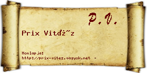 Prix Vitéz névjegykártya